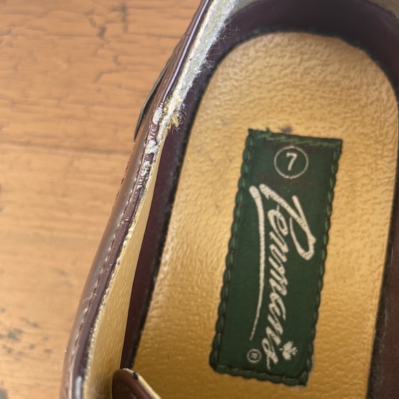 Vintage Penmans Round Toe Oxford Mens Shoes Black Cherry Size 7 men Size 8 women - Picture 11 of 13